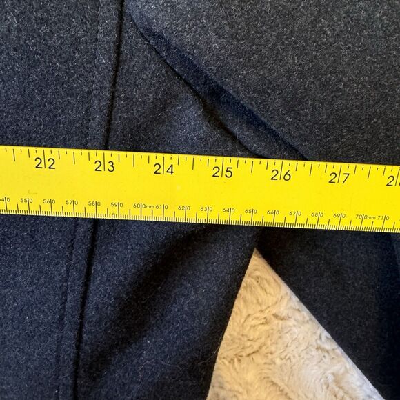 Tahari Coat Women's Size XL Wool Blend Pea Coat Lined Pockets Dark‎ Gray Black - Picture 10 of 14